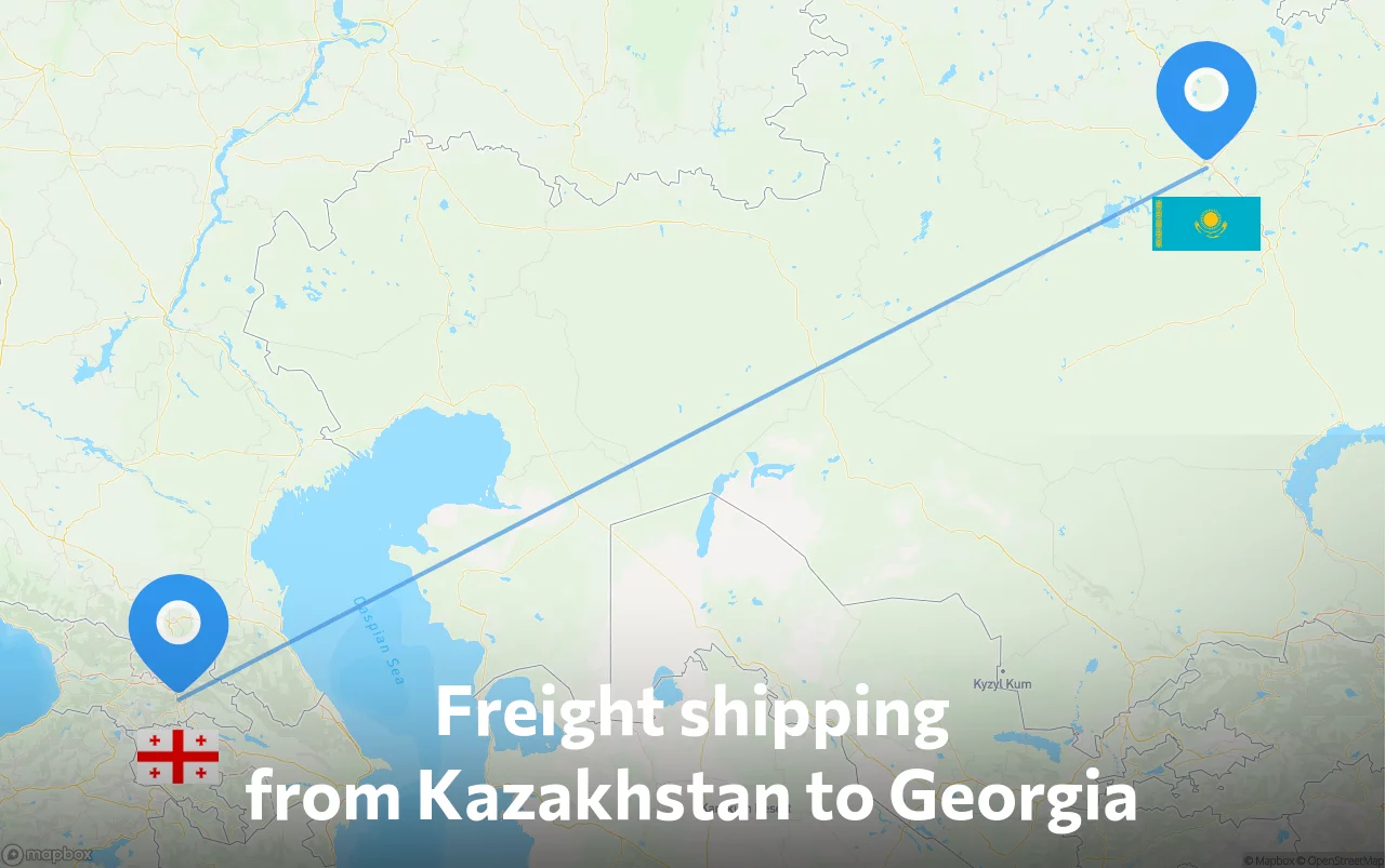 Shipping route from Kazakhstan to Georgia