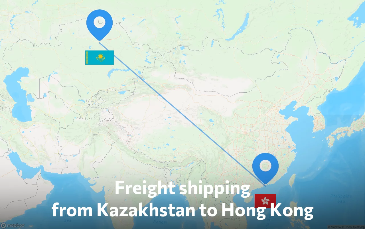 Shipping route from Kazakhstan to Hong Kong