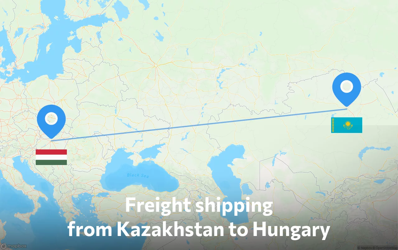 Shipping route from Kazakhstan to Hungary