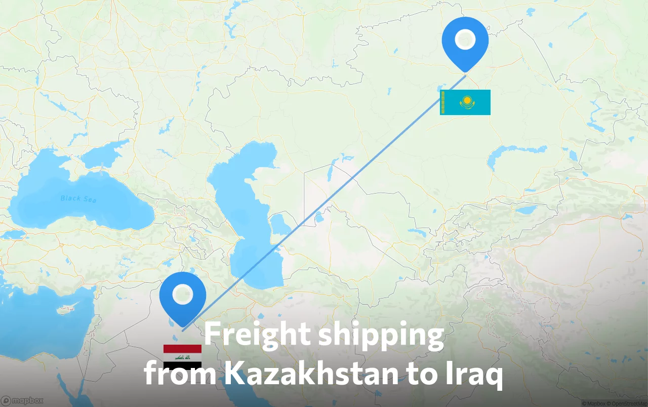 Shipping route from Kazakhstan to Iraq