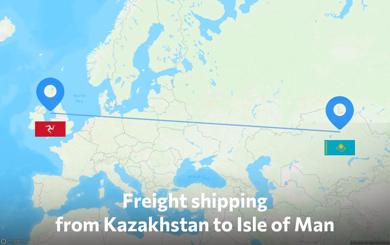 Shipping route from Kazakhstan to Isle of Man