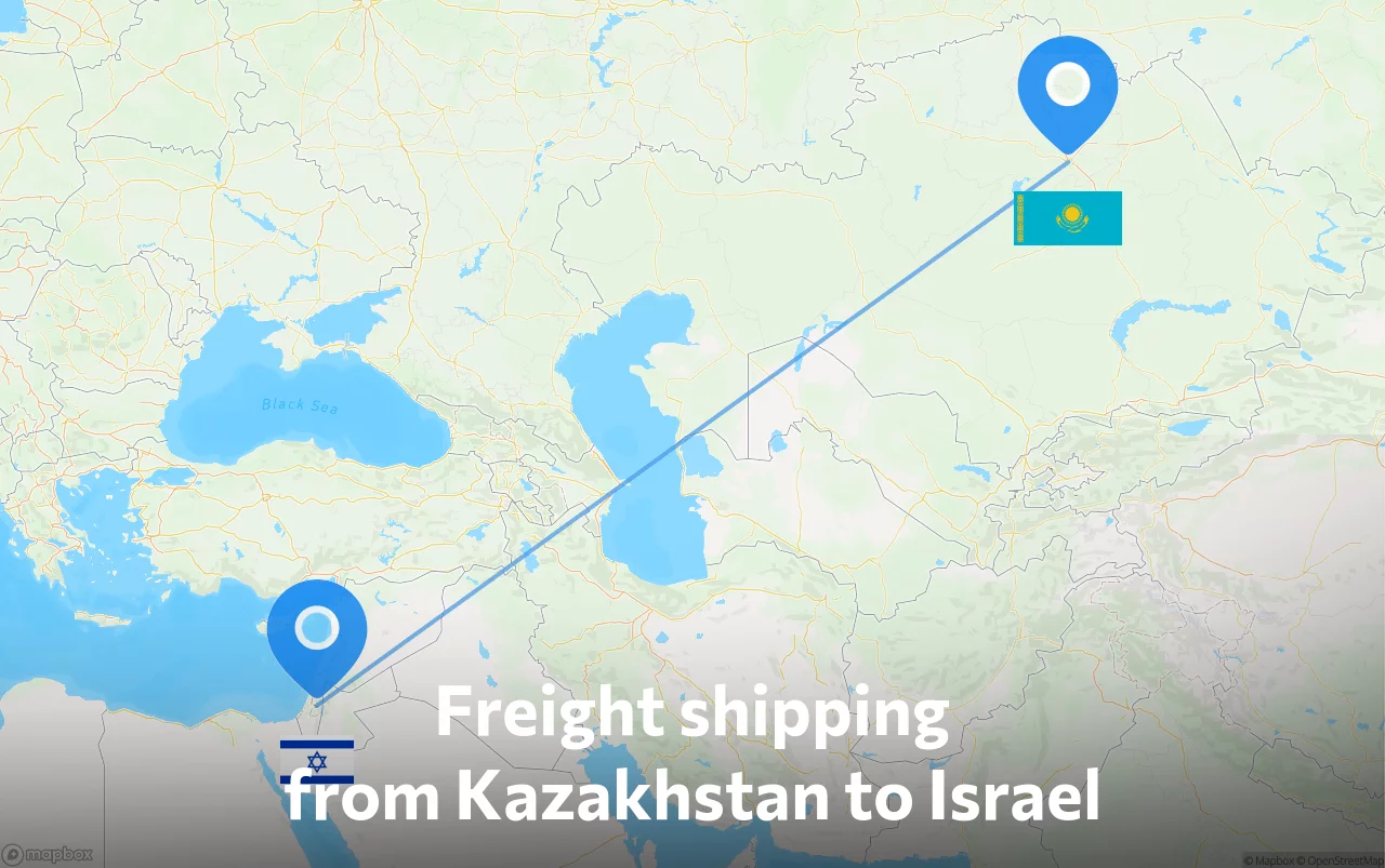 Shipping route from Kazakhstan to Israel