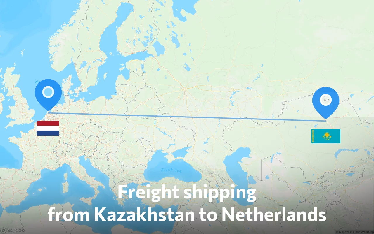 Shipping route from Kazakhstan to Netherlands