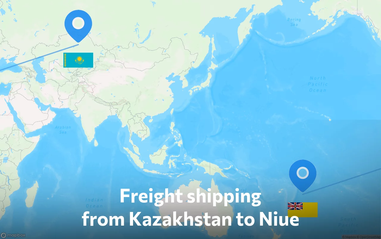 Shipping route from Kazakhstan to Niue