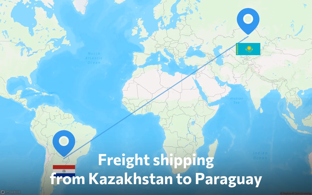 Shipping route from Kazakhstan to Paraguay