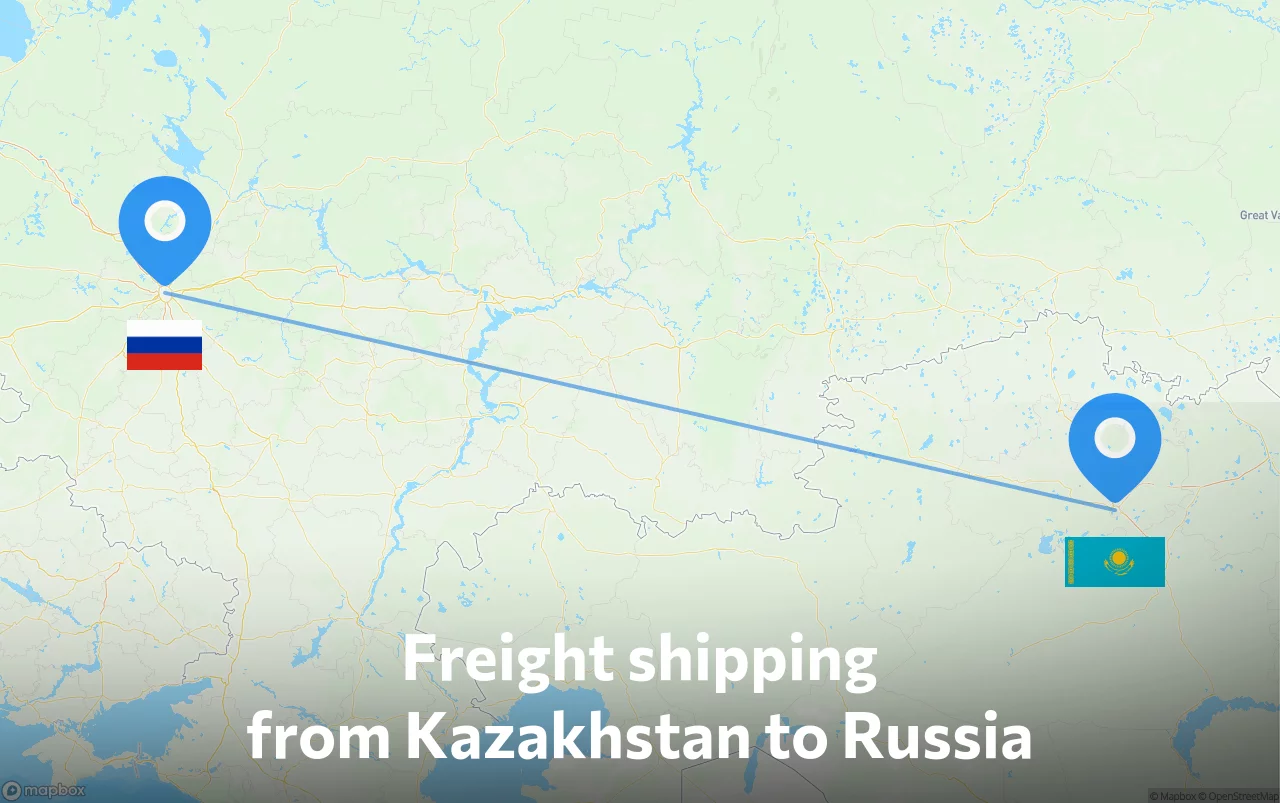 Shipping route from Kazakhstan to Russia