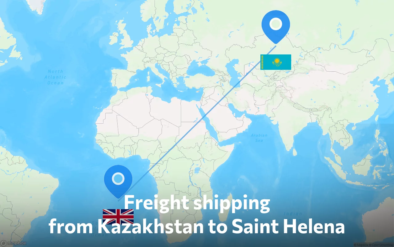 Shipping route from Kazakhstan to Saint Helena