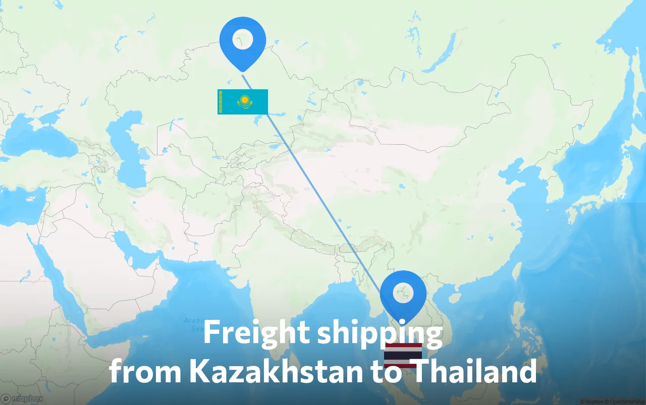 Shipping route from Kazakhstan to Thailand