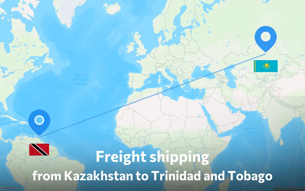 Shipping route from Kazakhstan to Trinidad and Tobago