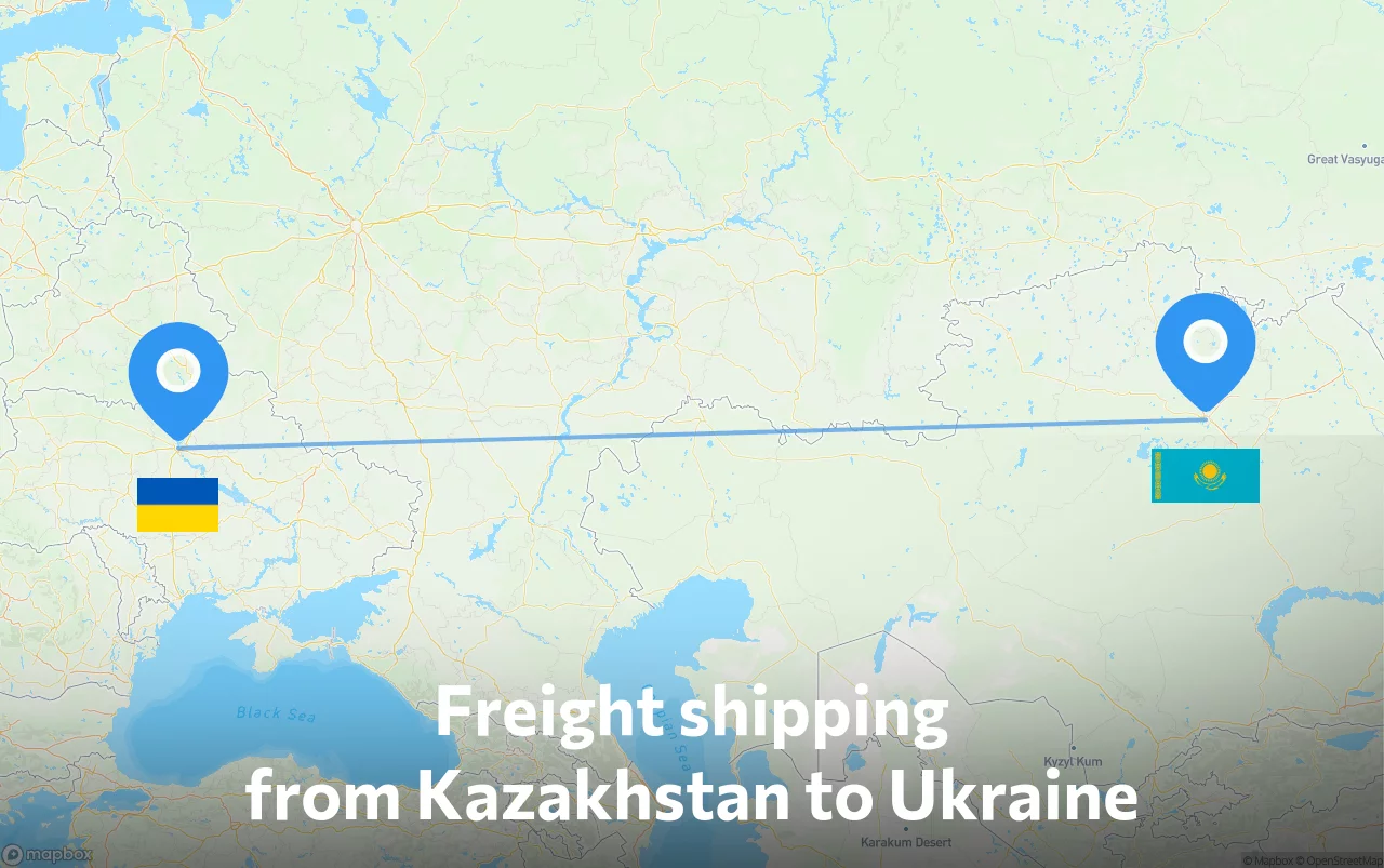 Shipping route from Kazakhstan to Ukraine