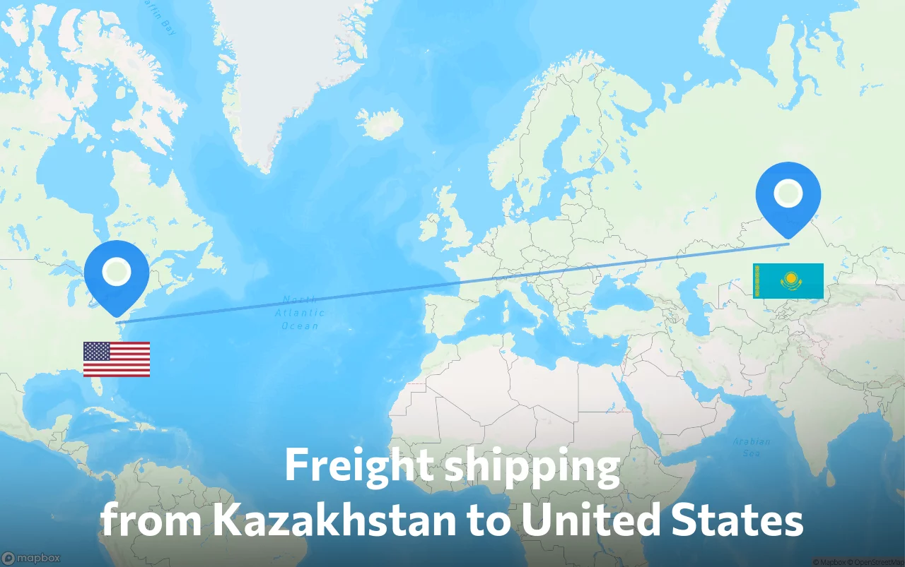 Shipping route from Kazakhstan to United States