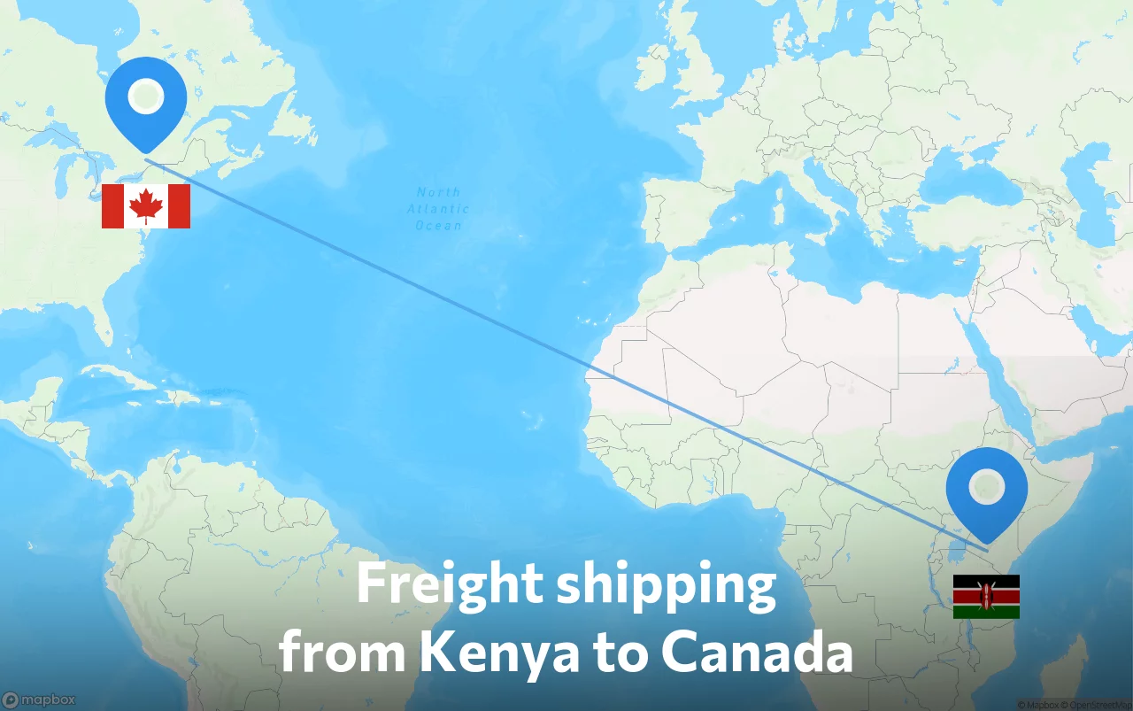 Shipping route from Kenya to Canada