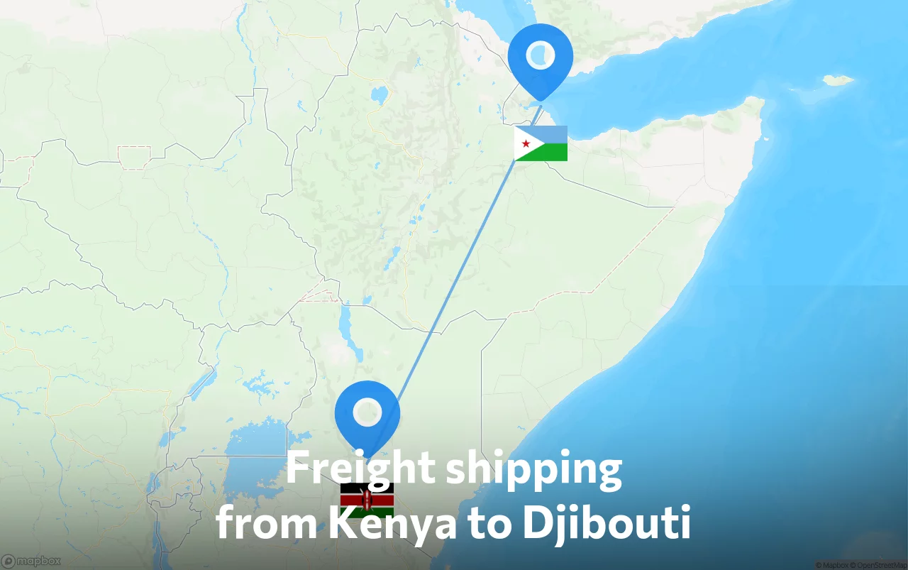 Shipping route from Kenya to Djibouti
