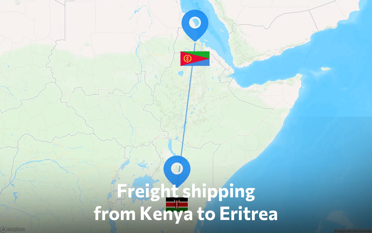 Shipping route from Kenya to Eritrea