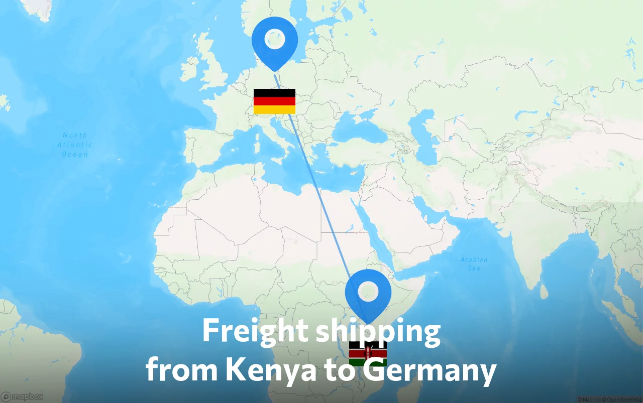 Shipping route from Kenya to Germany