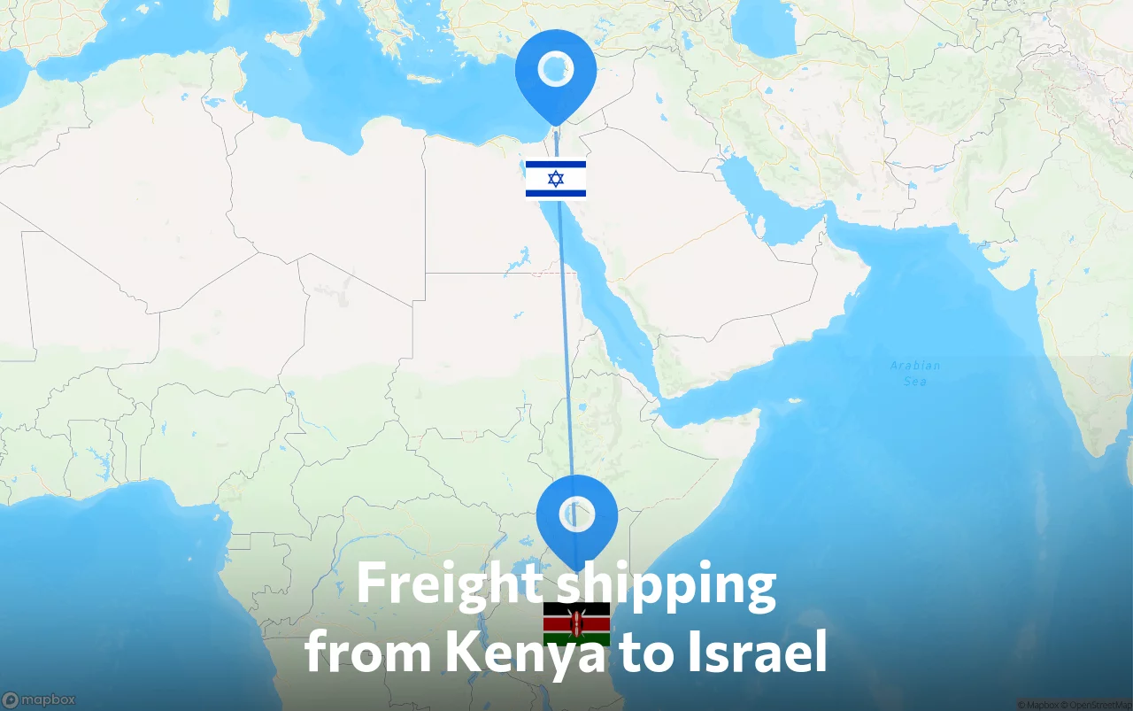 Shipping route from Kenya to Israel