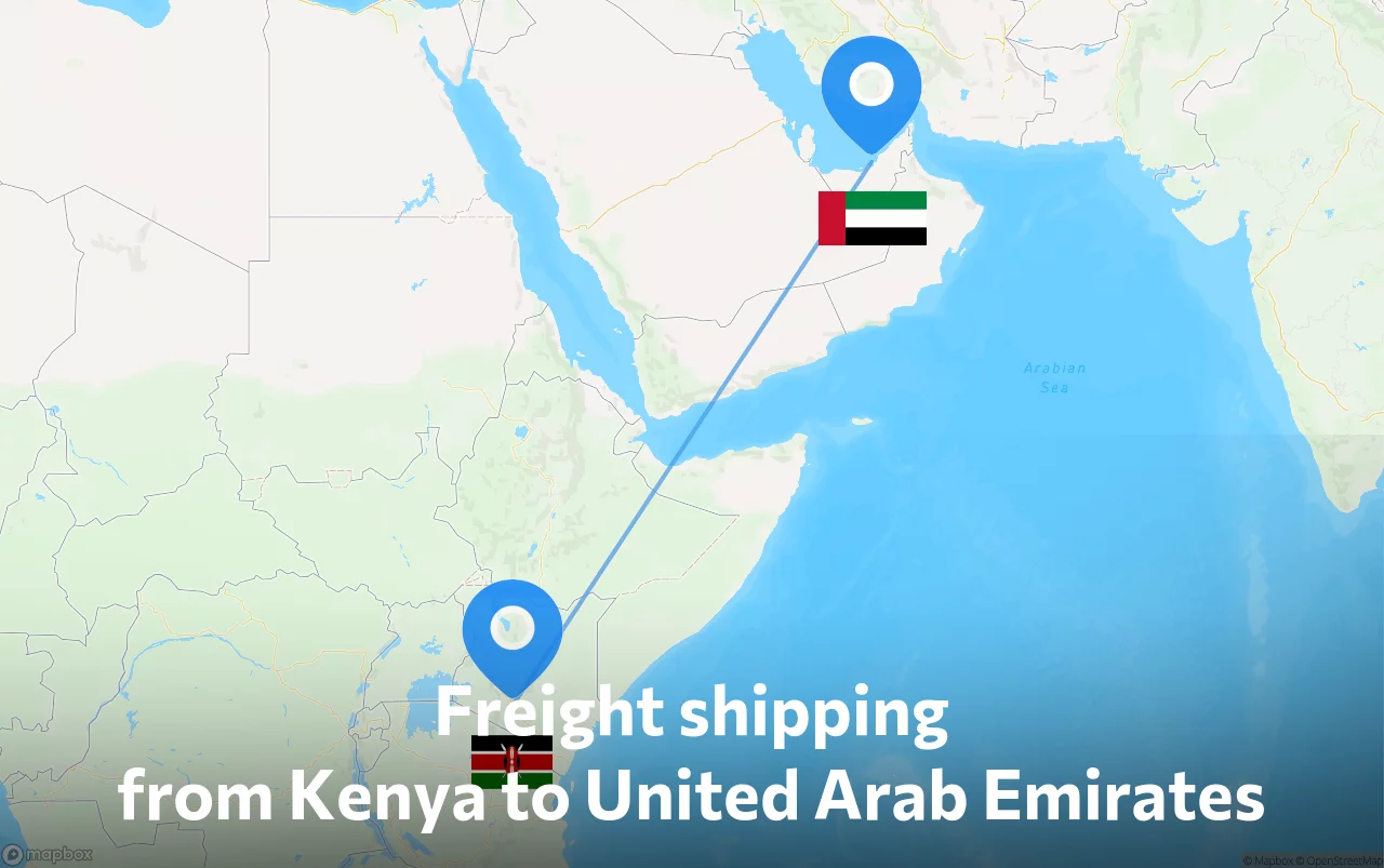 Shipping route from Kenya to United Arab Emirates