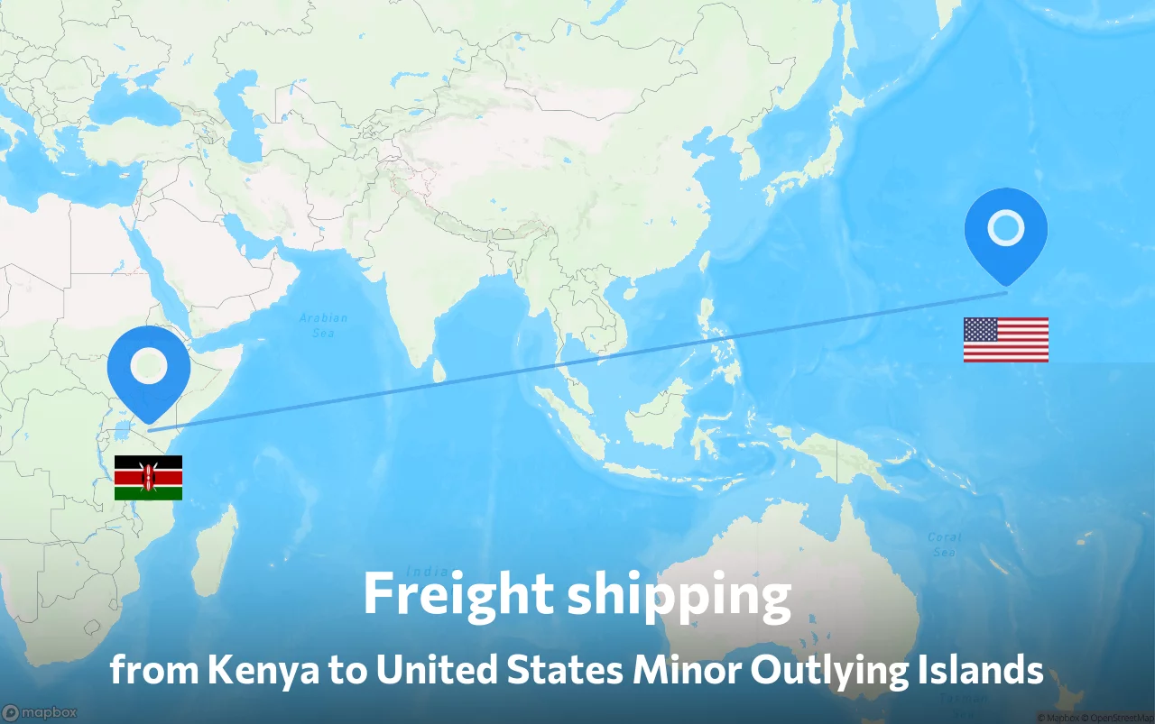 Shipping route from Kenya to United States Minor Outlying Islands
