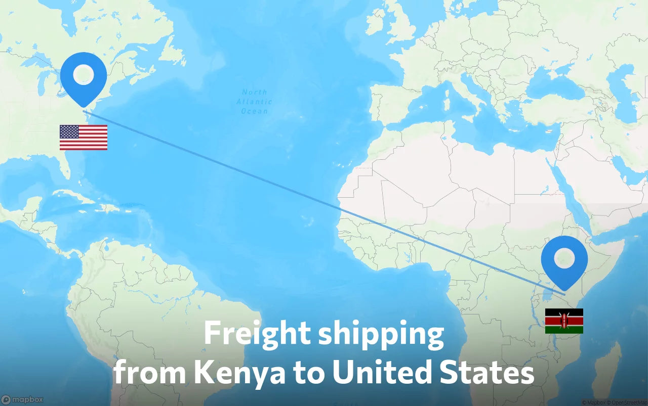 Shipping route from Kenya to United States