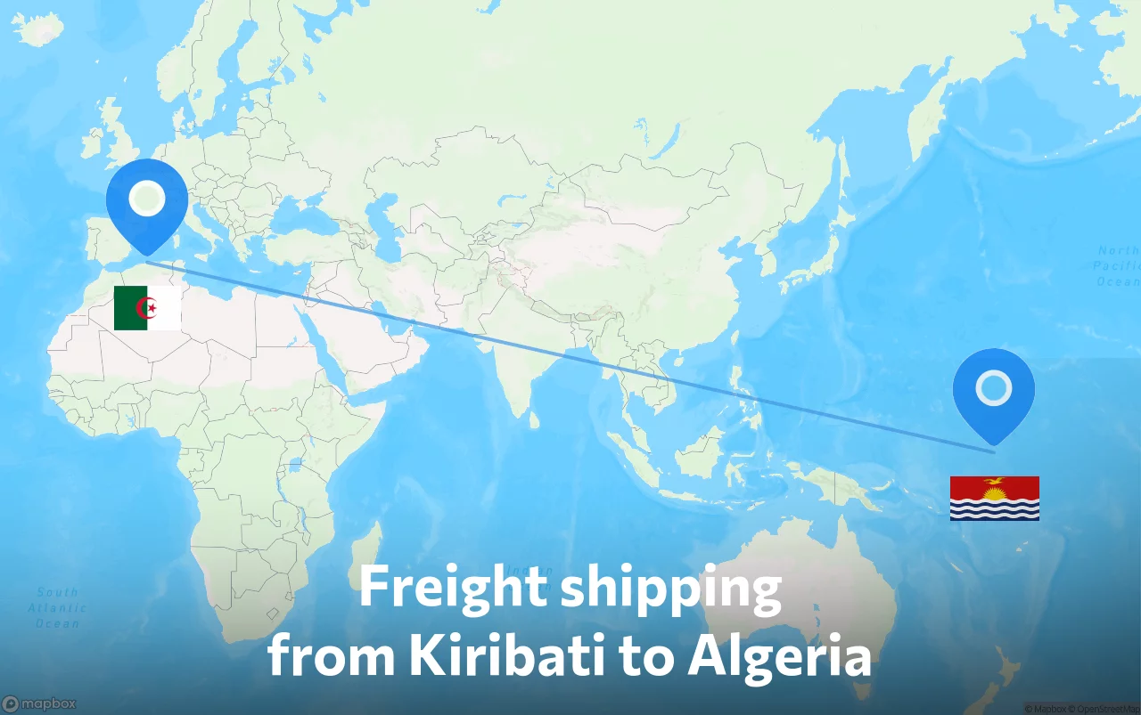 Shipping route from Kiribati to Algeria