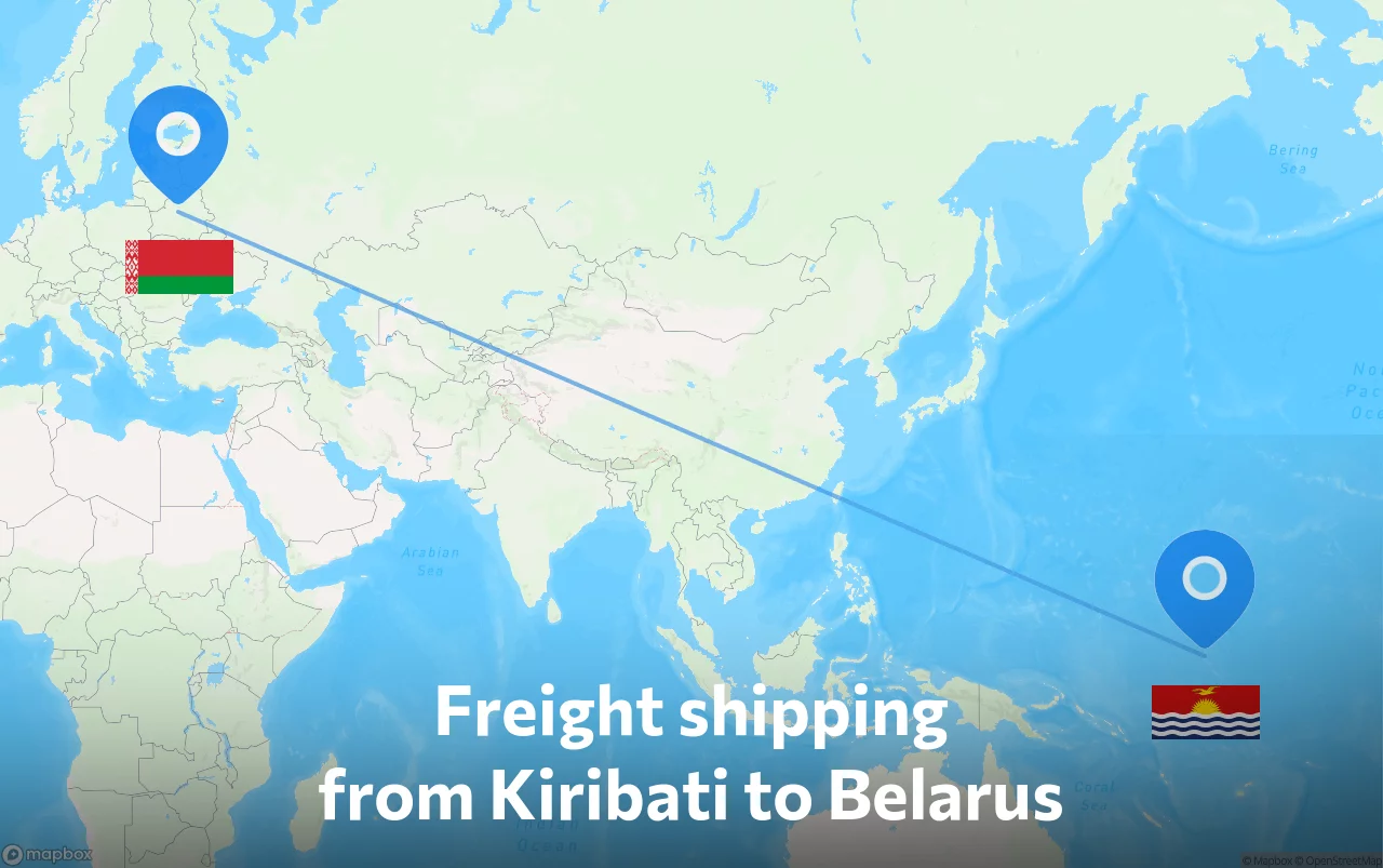 Shipping route from Kiribati to Belarus