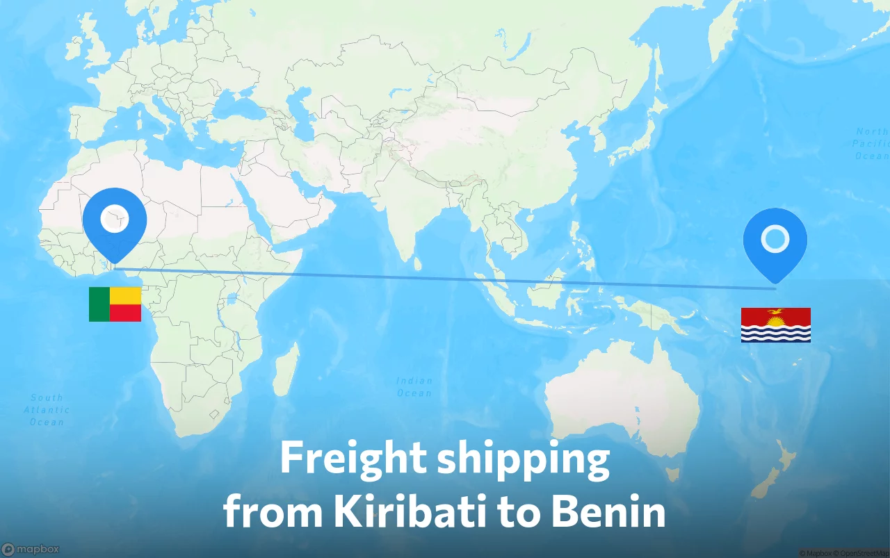 Shipping route from Kiribati to Benin