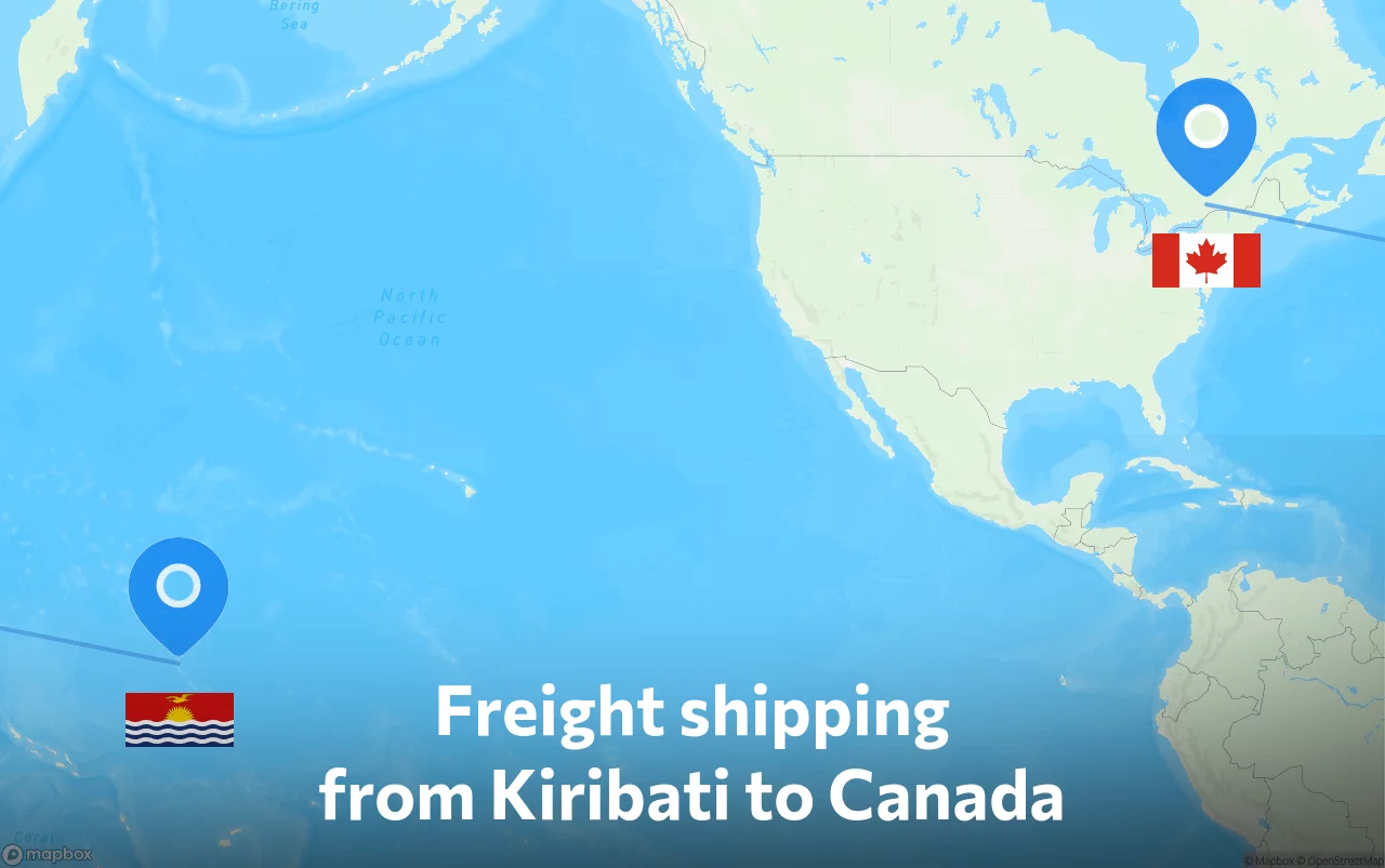 Shipping route from Kiribati to Canada
