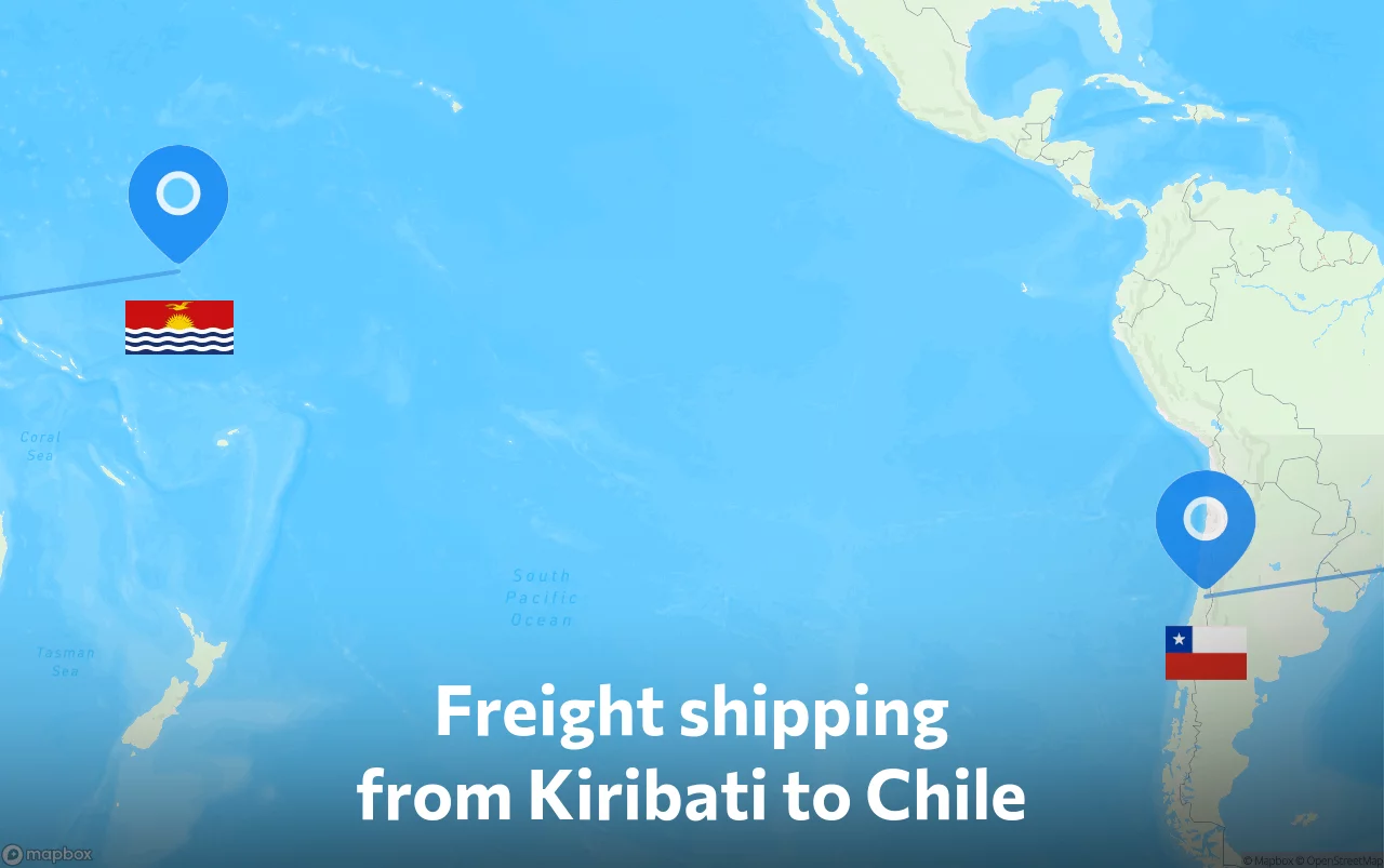 Shipping route from Kiribati to Chile