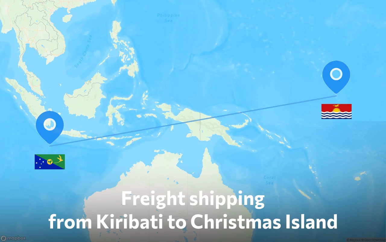 Shipping route from Kiribati to Christmas Island