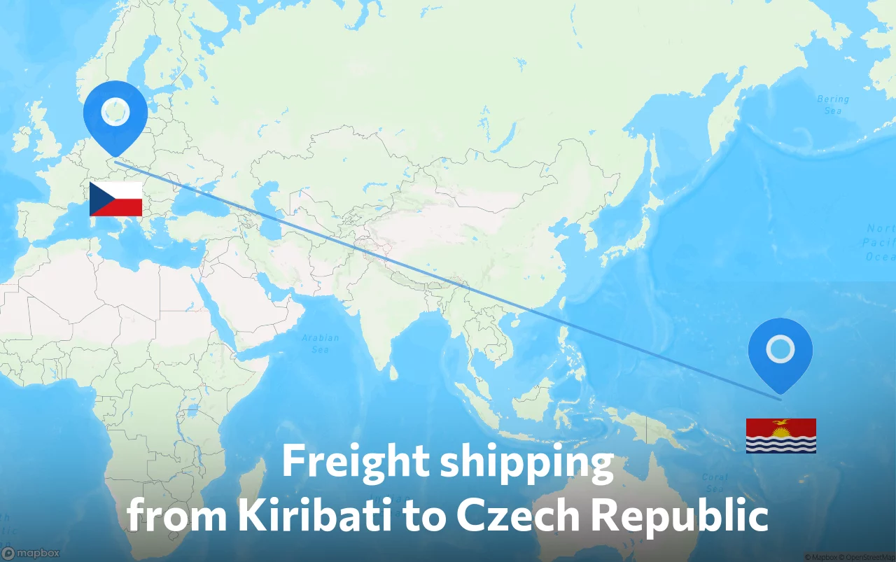Shipping route from Kiribati to Czech Republic