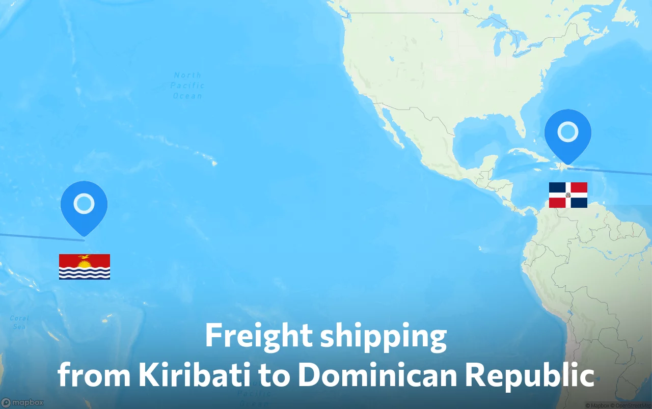 Shipping route from Kiribati to Dominican Republic