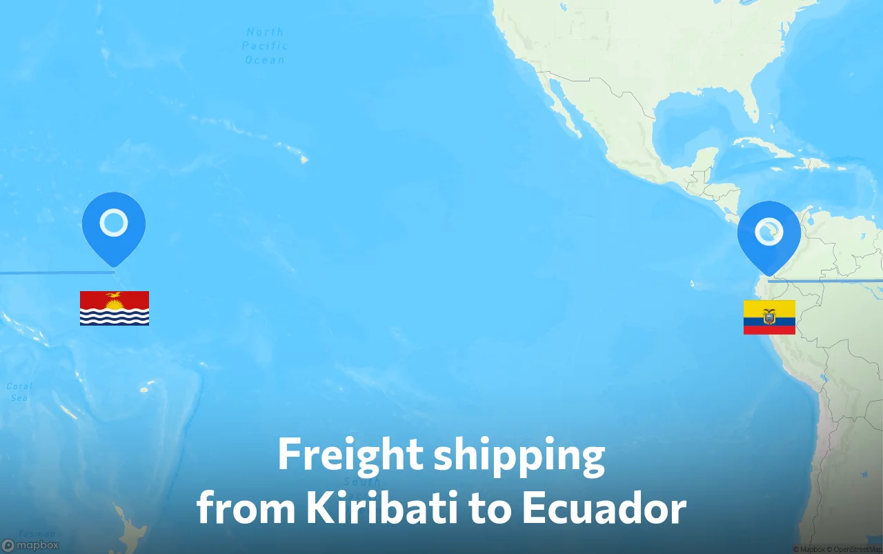Shipping route from Kiribati to Ecuador
