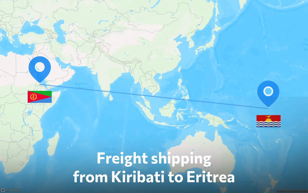 Shipping route from Kiribati to Eritrea