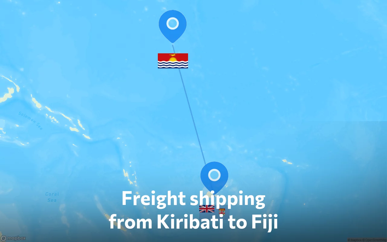 Shipping route from Kiribati to Fiji