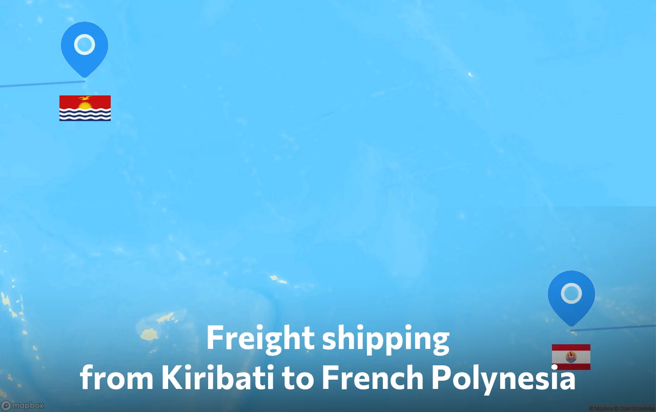 Shipping route from Kiribati to French Polynesia