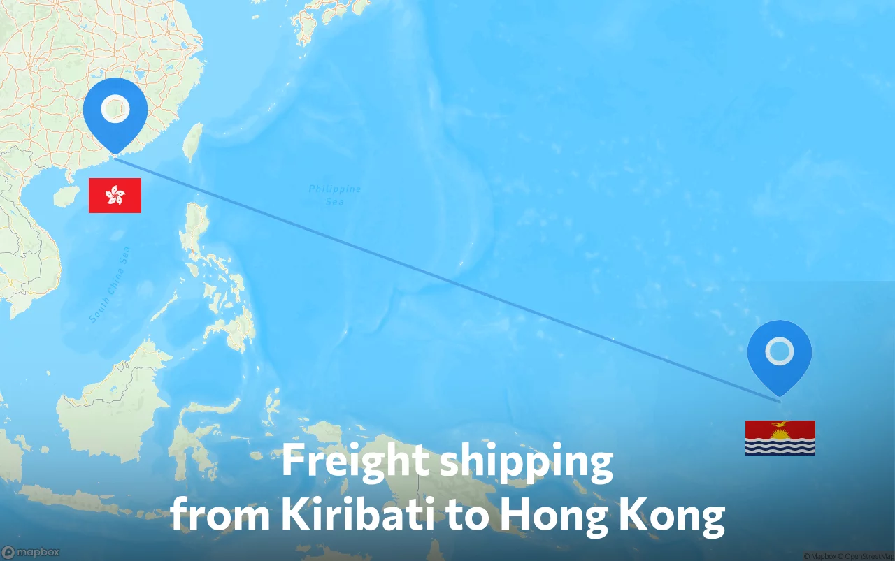 Shipping route from Kiribati to Hong Kong