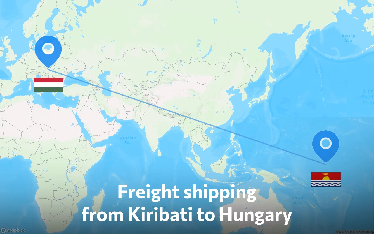 Shipping route from Kiribati to Hungary