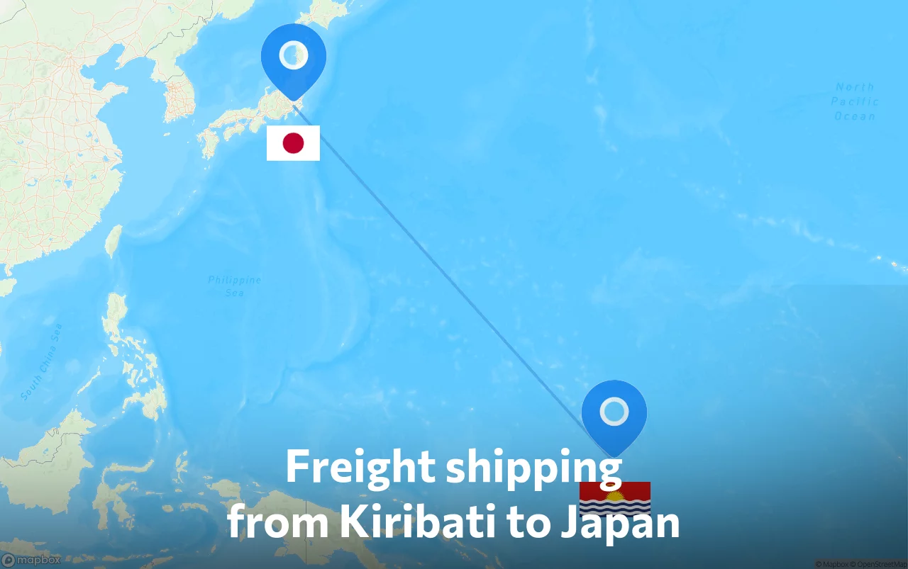 Shipping route from Kiribati to Japan