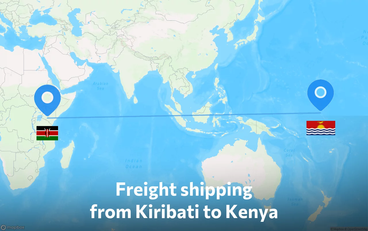 Shipping route from Kiribati to Kenya