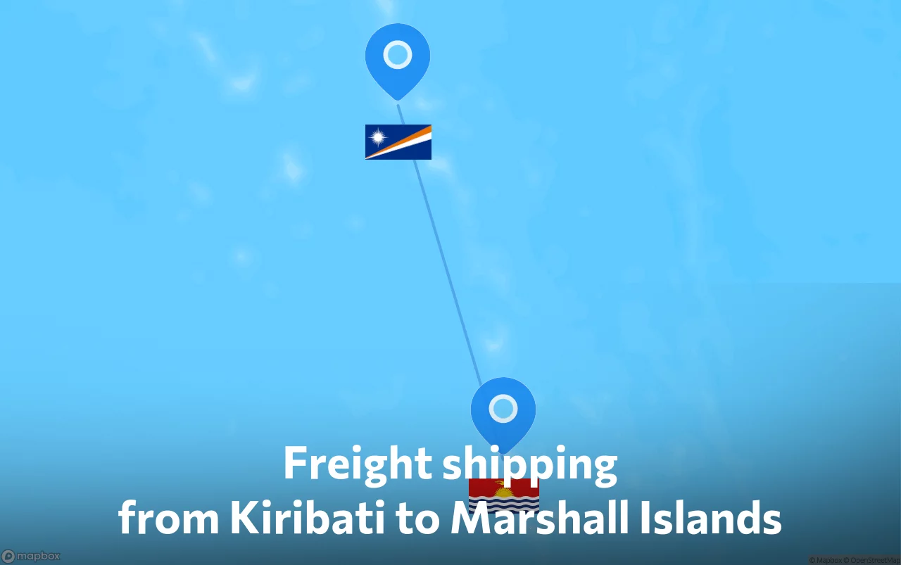 Shipping route from Kiribati to Marshall Islands