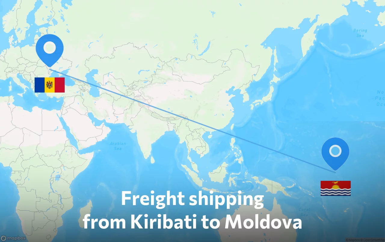 Shipping route from Kiribati to Moldova