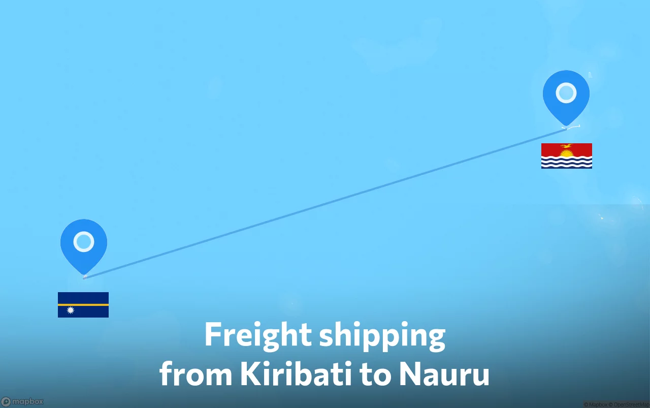 Shipping route from Kiribati to Nauru
