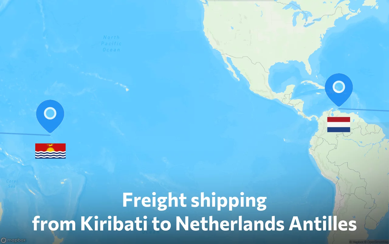 Shipping route from Kiribati to Netherlands Antilles