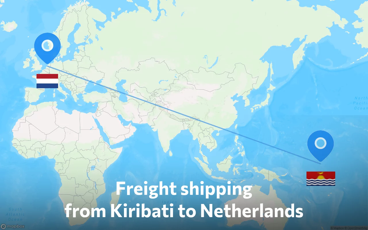 Shipping route from Kiribati to Netherlands