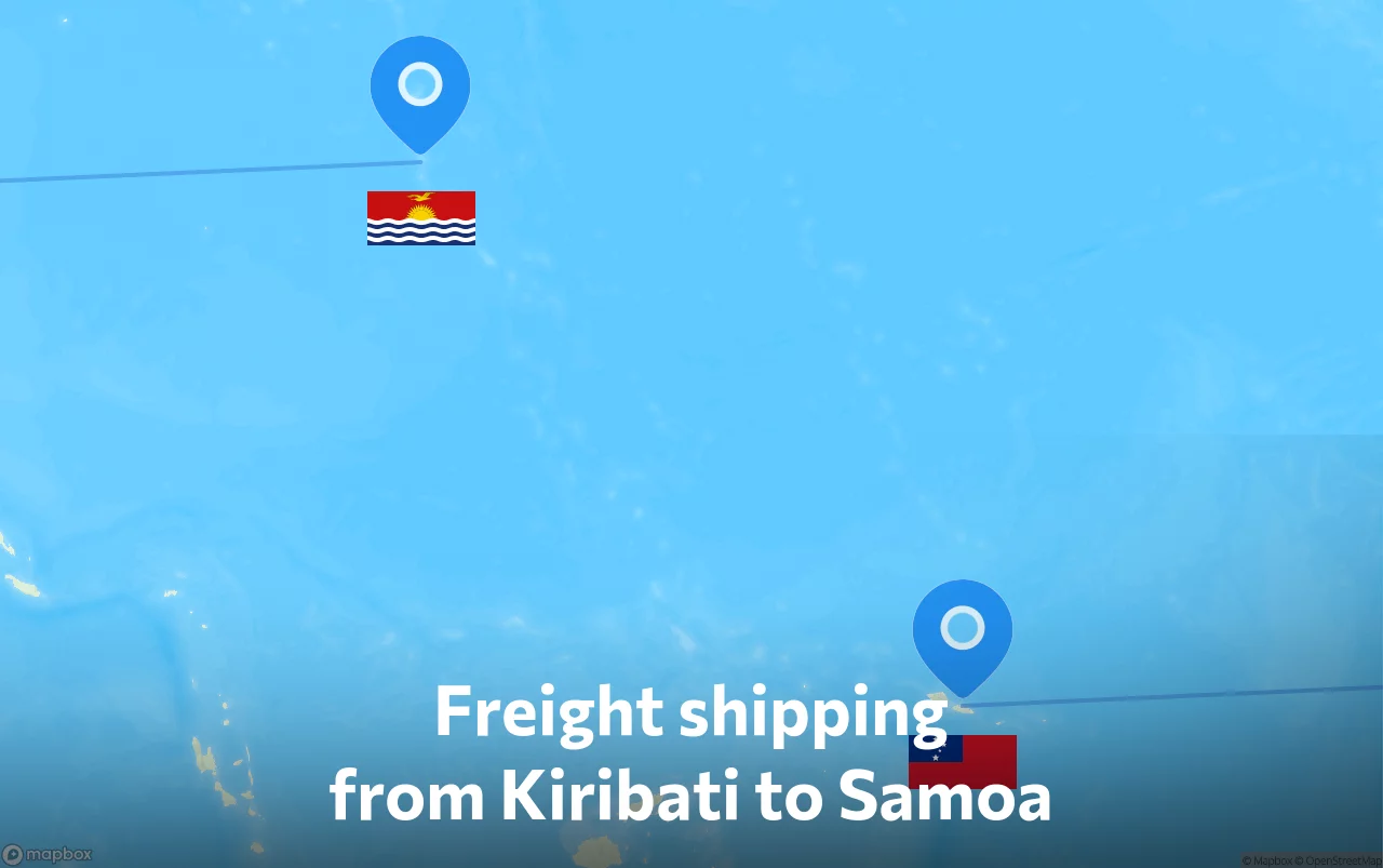 Shipping route from Kiribati to Samoa