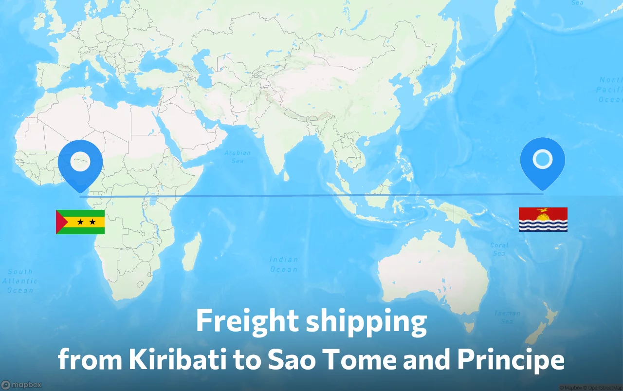 Shipping route from Kiribati to Sao Tome and Principe