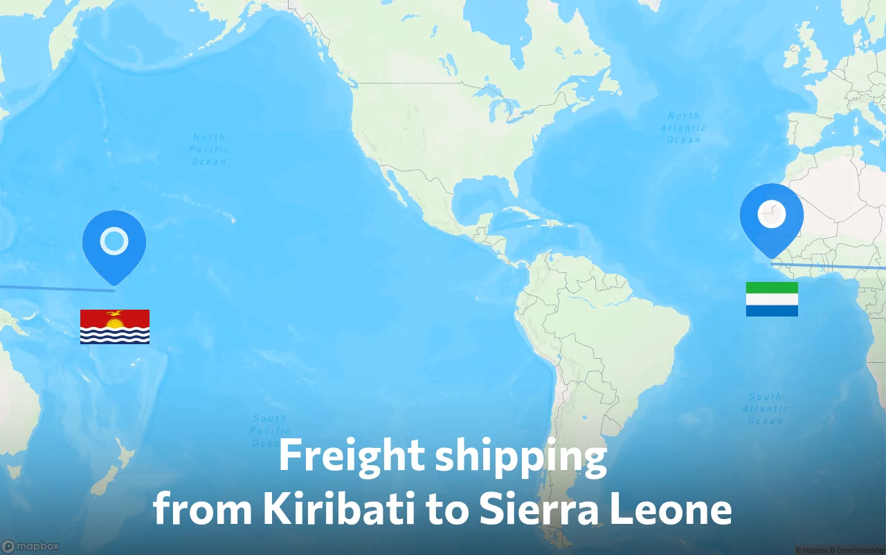 Shipping route from Kiribati to Sierra Leone