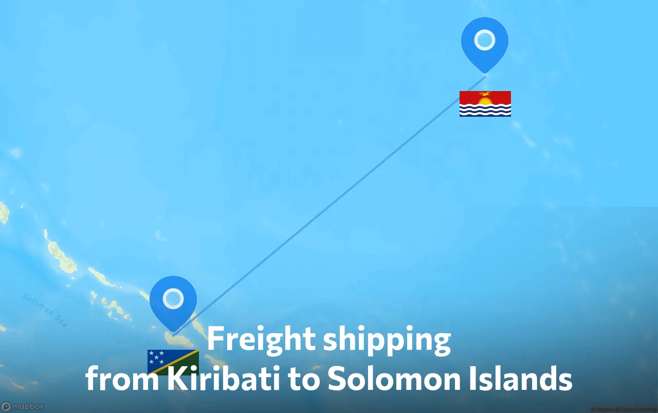 Shipping route from Kiribati to Solomon Islands