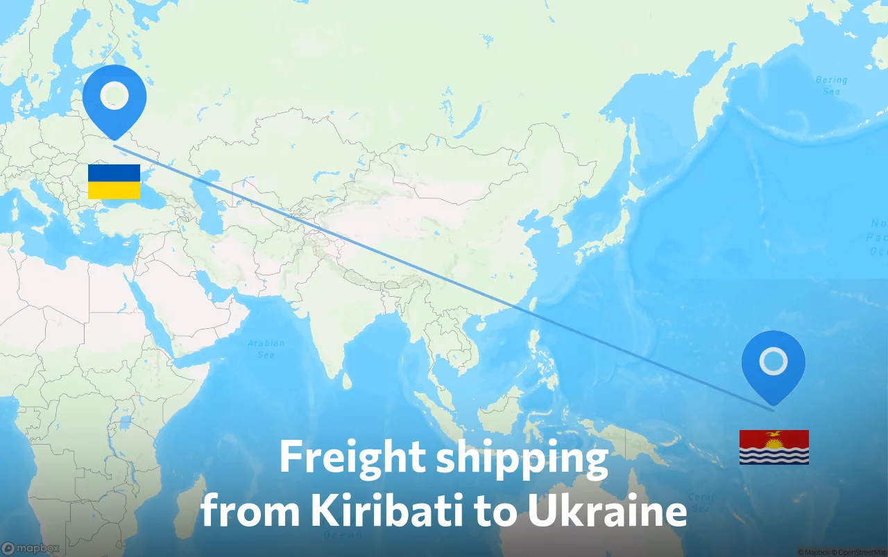 Shipping route from Kiribati to Ukraine