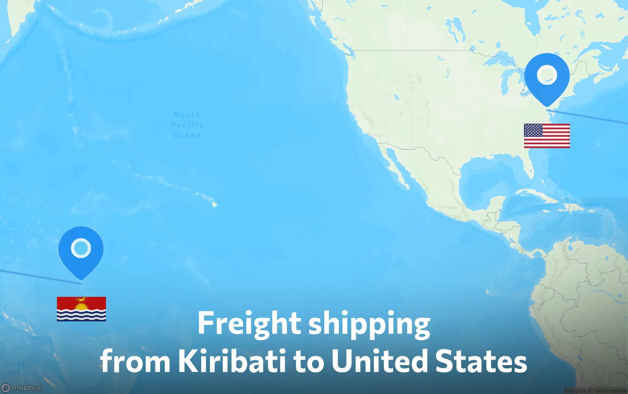 Shipping route from Kiribati to United States